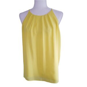 Violet + Claire Double Layer Sleeveless Yellow Chiffon Thin Strap Tank Medium